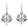 Natural & Synthetic Mixed Gemstone Chandelier Earrings EJEW-TA00258-02-1