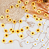 2Pcs 2 Colors Cloth Sunflower Hippie Headband Floral Crown OHAR-CP0001-15-4