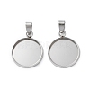 304 Stainless Steel Pendant Cabochon Settings STAS-L282-010P-06-1