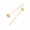 Brass Crystal Rhinestone Flower Head Pins X-KK-A178-03G-3