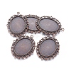 Tibetan Style Alloy Oval Pendant Cabochon Settings X-TIBE-473-R-NR-2