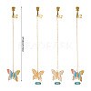 3Pcs Butterfly Acrylic & Alloy Musical Note Guitar Charm Bookmark AJEW-TA00045-3