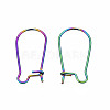 304 Stainless Steel Hoop Earrings Findings Kidney Ear Wires X-STAS-N098-006-3