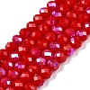 Electroplate Opaque Solid Color Glass Beads Strands EGLA-A044-P4mm-L15-1