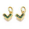 Brass Micro Pave Cubic Zirconia Charms KK-N227-33G-03-NF-1