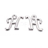 Platinum Plated Alloy Letter Pendants PALLOY-J718-01P-H-1