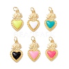 Golden Tone Brass Enamel Pendants KK-K750-01G-1