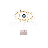 Iron & Resin Turkish Blue Evil Eye Desktop Ornament AJEW-WH0258-114B-1