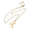 304 Stainless Steel Double Hollow Moon Pendant Cable Chain Necklaces for Men Women NJEW-K308-01E-G-4