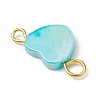 Natural Freshwater Shell Dyed Connector Charms PALLOY-JF02244-01-4