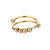 201 Stainless Steel Round Beaded Spinner Rings WG5F549-02-4