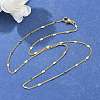 Brass Curb Chains with Heart Necklace for Women NJEW-P265-36G-4