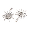 Brass Micro Pave Clear Cubic Zirconia Pendants CU-CBA2907-03A-P-2