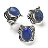 Natural Lapis Lazuli Adjustable Rings RJEW-I108-02AS-11-4