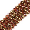 Electroplate Glass Beads Strands X-EGLA-Q128-04A-FP02-1