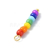 7 Color Chakra Coloful Glass Seed Beaded Pendants PALLOY-JF02526-02-3