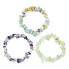 3Pcs 3 Style Natural Mixed Gemstone Chips Beaded Stretch Bracelets Set for Women BJEW-FZ00006-2