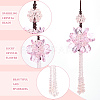 CRASPIRE 2Pcs 2 Colors Glass Beaded Flower Suncatchers AJEW-CP0005-25-4