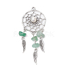 Natural Green Aventurine Chip Big Pendants PALLOY-AL0070-02-1