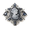 Retro Alloy Rhinestone Rhombus Brooch JEWB-B022-01AS-02-1