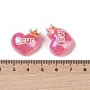 Glitter Plated Resin Cabochons RESI-H163-04-3