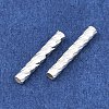 Brass Textured Tube Beads KK-H250-01A-S-2