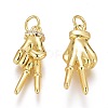 Brass Micro Pave Clear Cubic Zirconia ASL Pendants X-ZIRC-Z008-32G-2