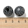 Printed Wood European Beads WOOD-G022-08A-04-3