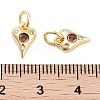 Brass Micro Pave Cubic Zirconia Charms KK-C051-06G-02-3