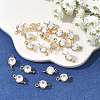 SHEGRACE Brass Pave Cubic Zirconia Flat Round Connector Charms XGRQ2O098-435A-G-4