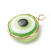 Transparent Evil Eye Resin Pendants PALLOY-JF01845-01-4