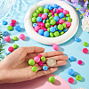 90Pcs 9 Styles Round Silicone Focal Beads SIL-TA0003-56-7