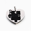 Valentine's Couple Jewelry Lovers 304 Stainless Steel Heart with Puzzle Jigsaw Split Pendants STAS-E090-46B-1