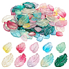 100Pcs 10 Colors Autumn Theme Two-Tone Transparent Glass Charms GLAA-SC0003-11-1