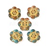 Baking Paint and Golden Metal Enlaced Glass Beads DGLA-T004-10K-1
