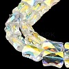 AB Color Plated Transparent Glass Beads Strands EGLA-P051-06A-A09-4