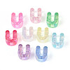 UV Plating Transparent Acrylic European Beads X-OACR-M027-02U-2