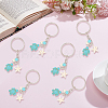 20Pcs Turtle with Starfish Synthetic Turquoise Pendant Keychains KEYC-CP0001-47A-7