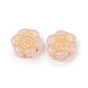 Baking Paint and Golden Metal Enlaced Glass Beads DGLA-T004-10G-2