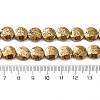 Electroplated Natural Lava Rock Beads Strands G-A256-F01-01C-4