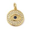 Brass Micro Pave Clear Cubic Zirconia Pendants KK-R162-005A-G-1