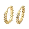 Brass Micro Pave Clear Cubic Zirconia Huggie Hoop Earrings EJEW-L231-44G-2