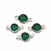 304 Stainless Steel with Glass Connector Charms STAS-G305-08P-07-3