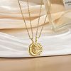 2Pcs Sun & Moon Brass Magnetic Pendant Necklaces for Unisex WG95FFA-01-1