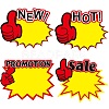 4 Bags 4 Styles Explosive Shape & Word NEW Blank Signs Sales Price Label Tags DIY-DJ0005-38-5