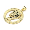 Brass Micro Pave Cubic Zirconia Pendants KK-K354-09E-G-2