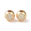 Brass Micro Pave Cubic Zirconia Beads KK-I702-19B-G-2