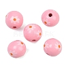 Printed Wood European Beads WOOD-G029-07E-1