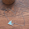 304 Stainless Steel Mustard Seed Faith Mountain Pendant Necklaces with Synthetic Turquoise for Women WG2DB0E-01-1