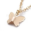 Brass Butterfly Charm Anklets AJEW-AN00281-02-3